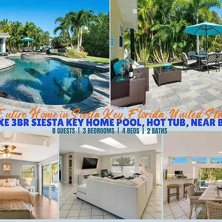 Luxe Siesta Key Home Pool Hot Tub Near Beach